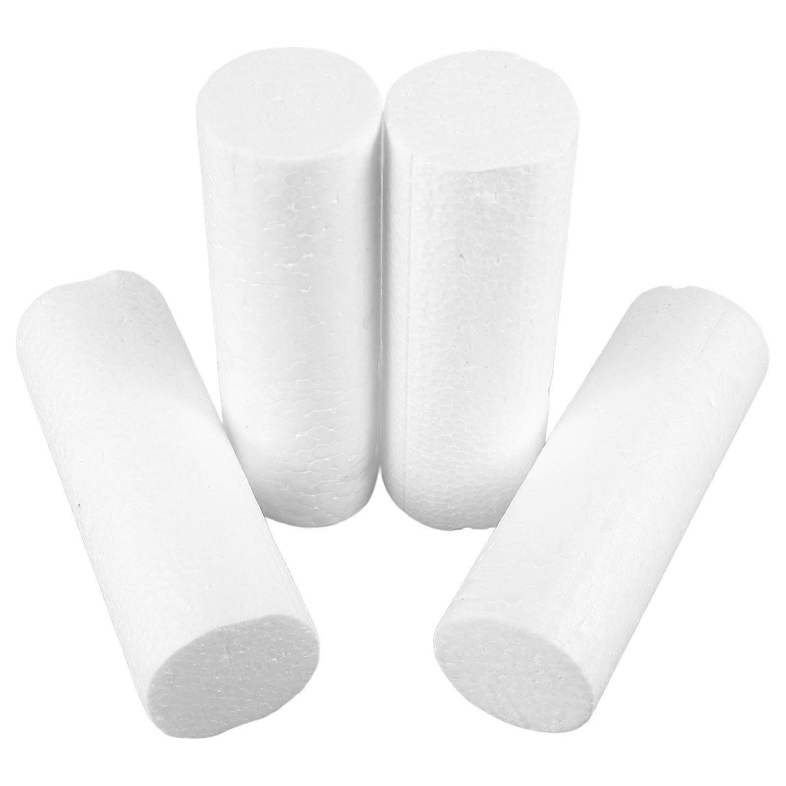 White Foam Cylinders for DIY Crafts Featuring Durable Polystyrene Construction and Vibrant Design Measuring 15 cm