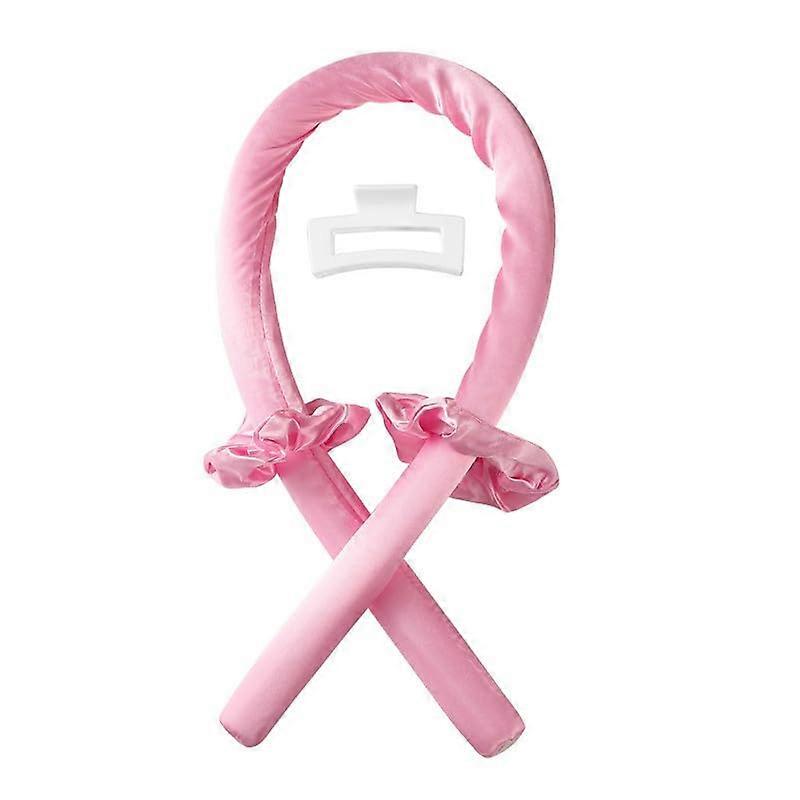 Heatless Hair Curlers Set  Soft Foam No Heat Curling Rods for Overnight Waves and Damage Styling (Pink, 4pcs)