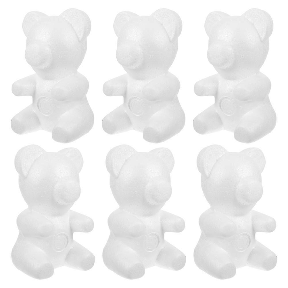 White Foam Bears Craft DIY Accessories for Decor 7Pcs Bear Models