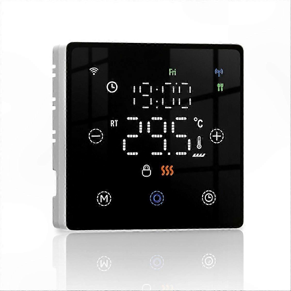 Zigbee Smart Floor Heating Switch in Black for Home Automation