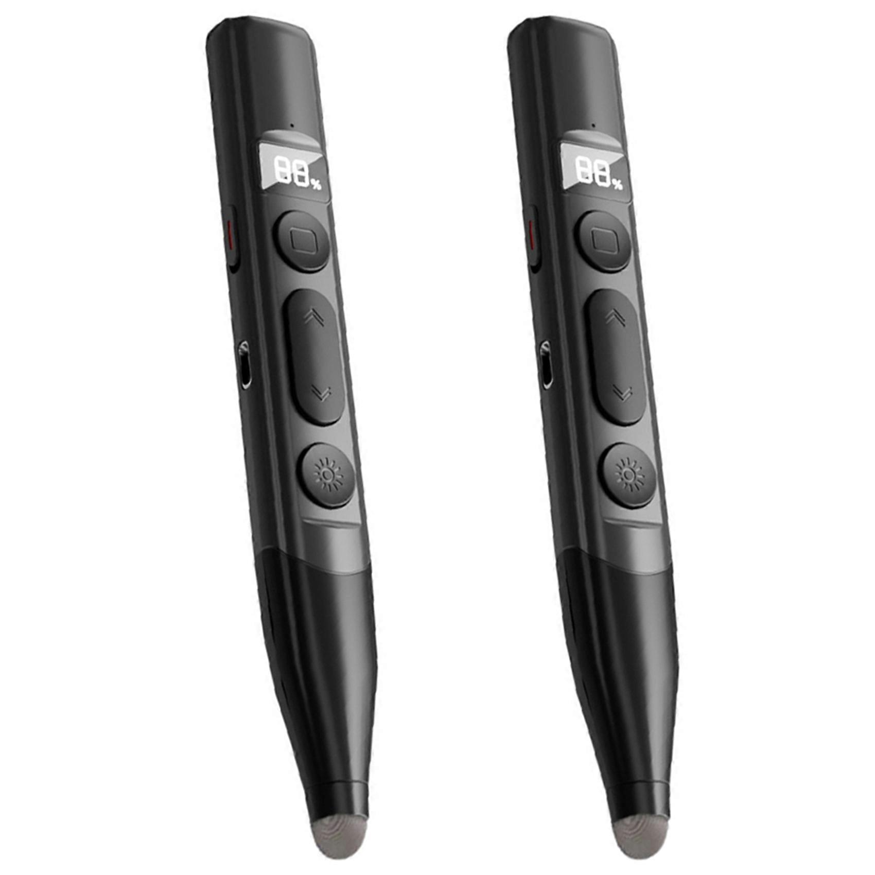 2X Rechargeable Wireless Presenter Battery Level Display Stylus Screen Touch PPT Pointer Pen for Teaching and Meeting