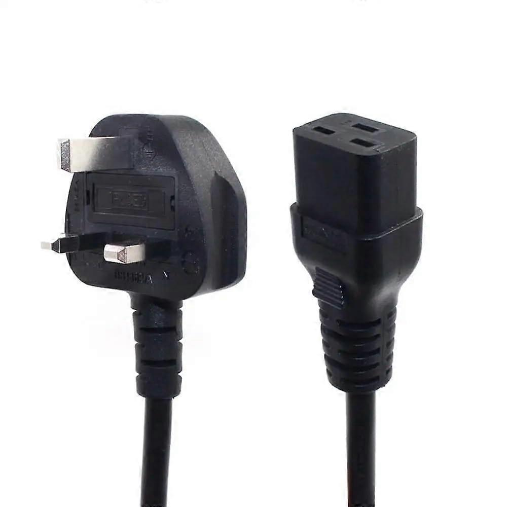 UK to C19 Power Cable 6ft 13A BS1363 Plug to IEC C19 Cord for PDU Server Reliable Connection