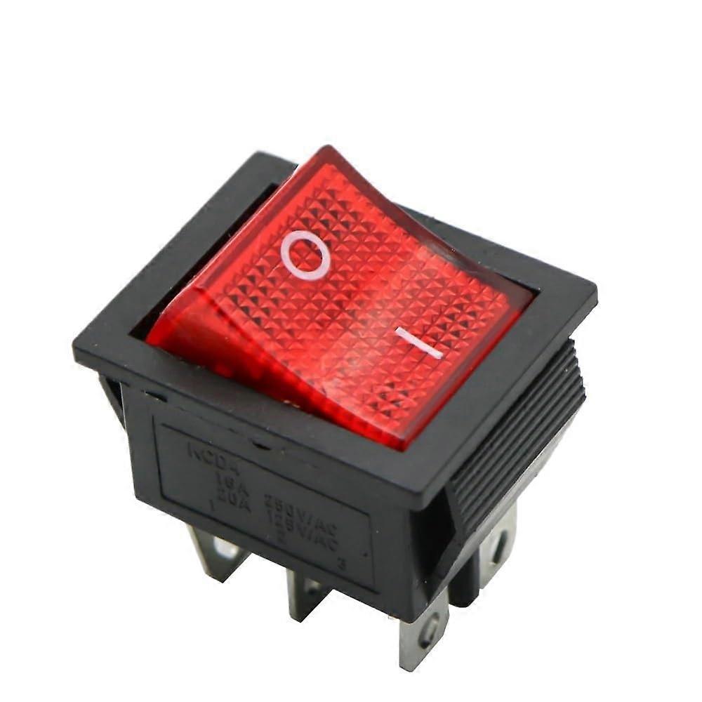 Latching Rocker Switch with Light DPST 16A 250V Red 4 Pins for Boat Emergency Stop