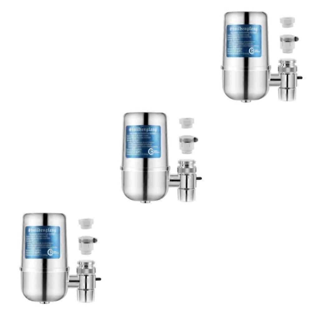 Tap Water Filter 3Piece Set Healthier Water At Fingertips Metal Filtration Efficient Cleaner Safer Refreshment