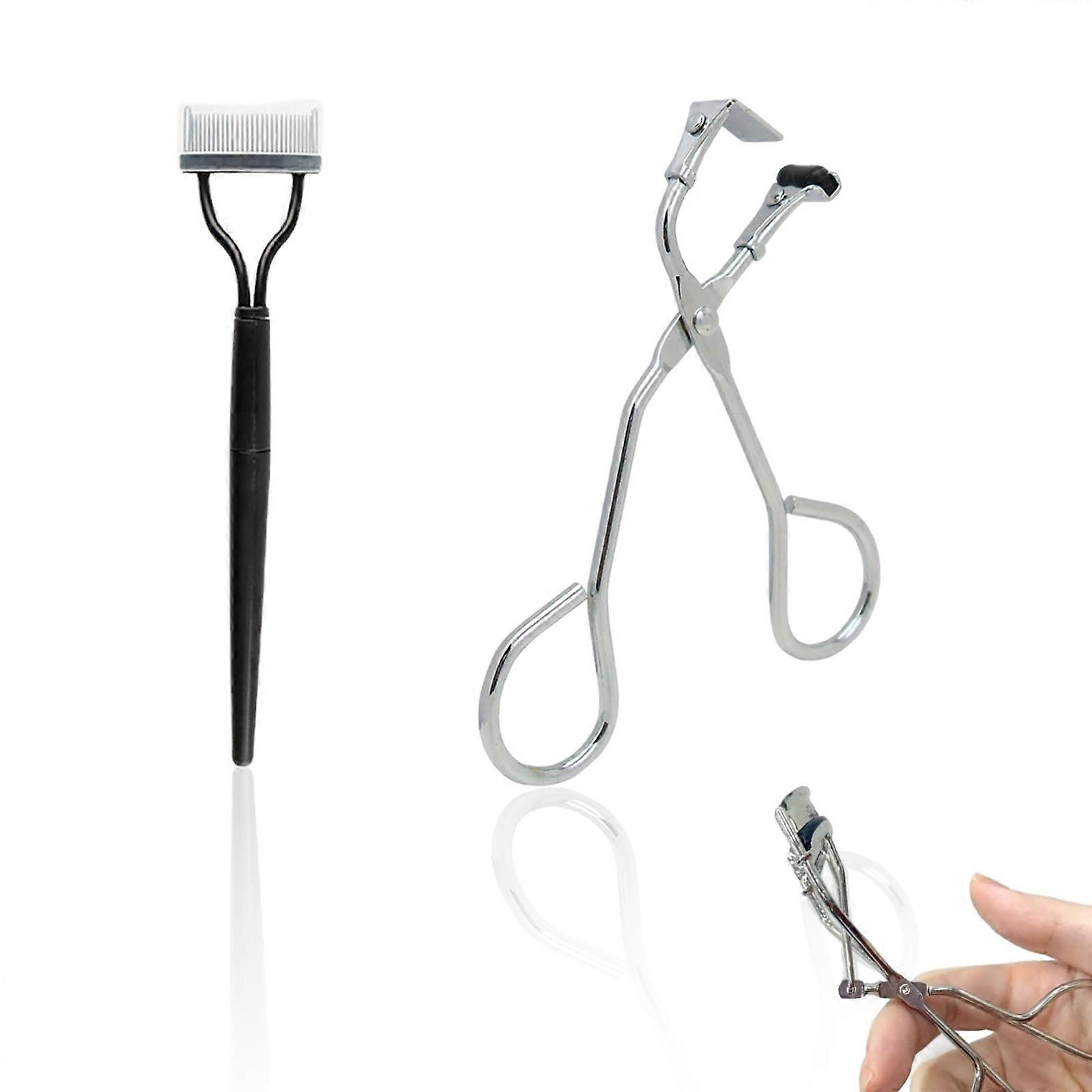2Pcs Mini Eyelash Curler with Lash Comb, 2in1 Lash Kit for Precise Curl and Separation