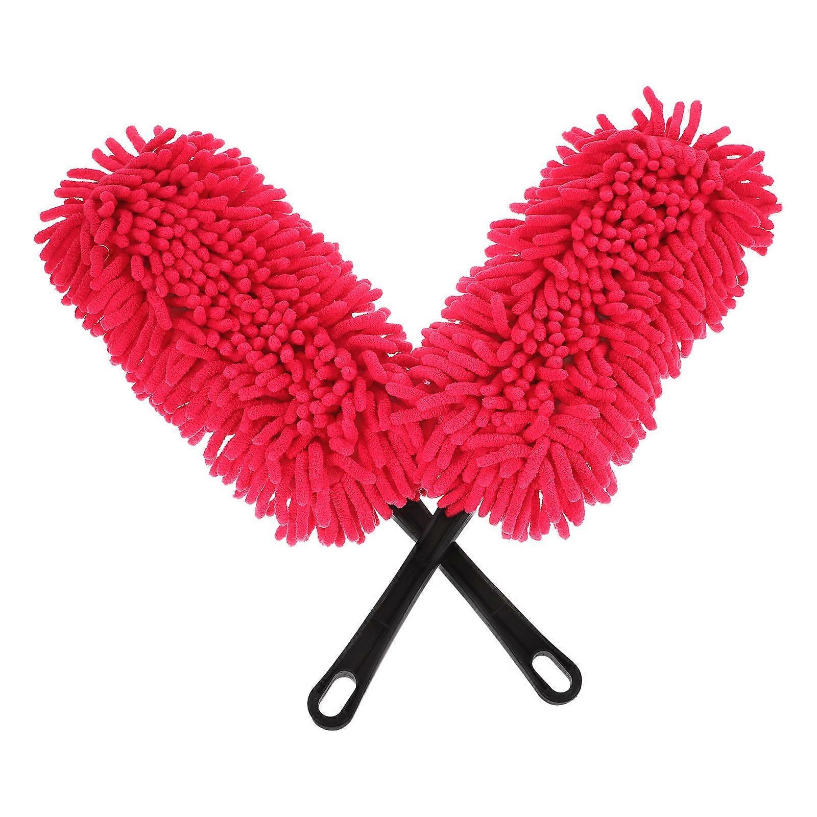 Car Cleaning Duster Red Chenille for Cleaning 2Pcs Multipurpose Tool