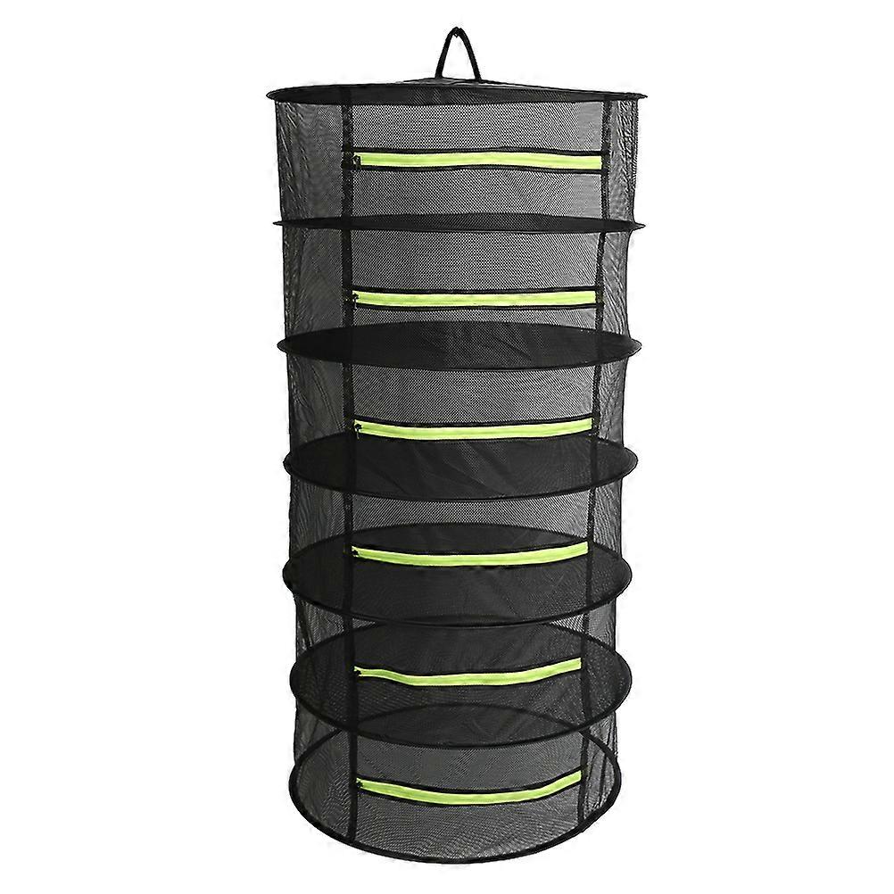 Garden Plants Hanging Drying Net Collapsible Mesh Storage Rack 2Pcs Black