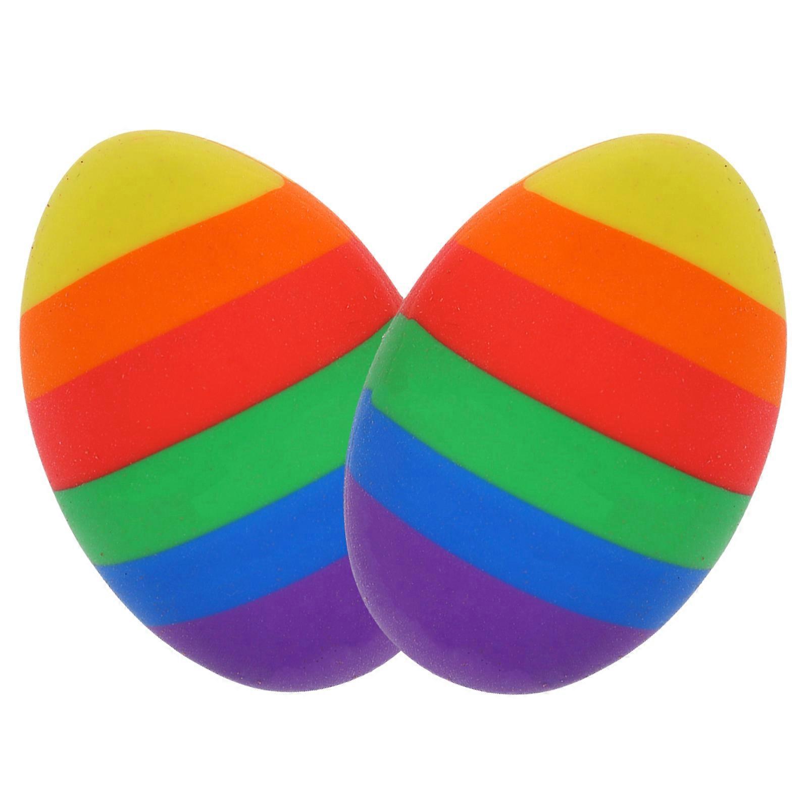 Miniature Pencil Erasers Easter Eraser for Party 2Pcs Cute Egg Shape