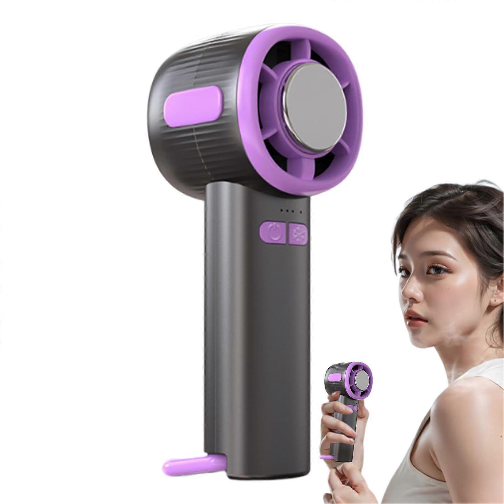 Portable Handheld Fan with Digital Display, Fast Semiconductor Cooling, 6 Speeds, Long Battery