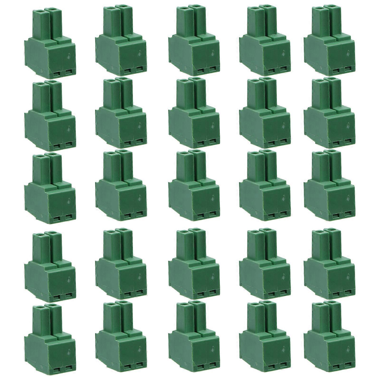 Pcb Terminal Block Connector for Machine 50Pcs Screw Pin 2p Plastic Blocks