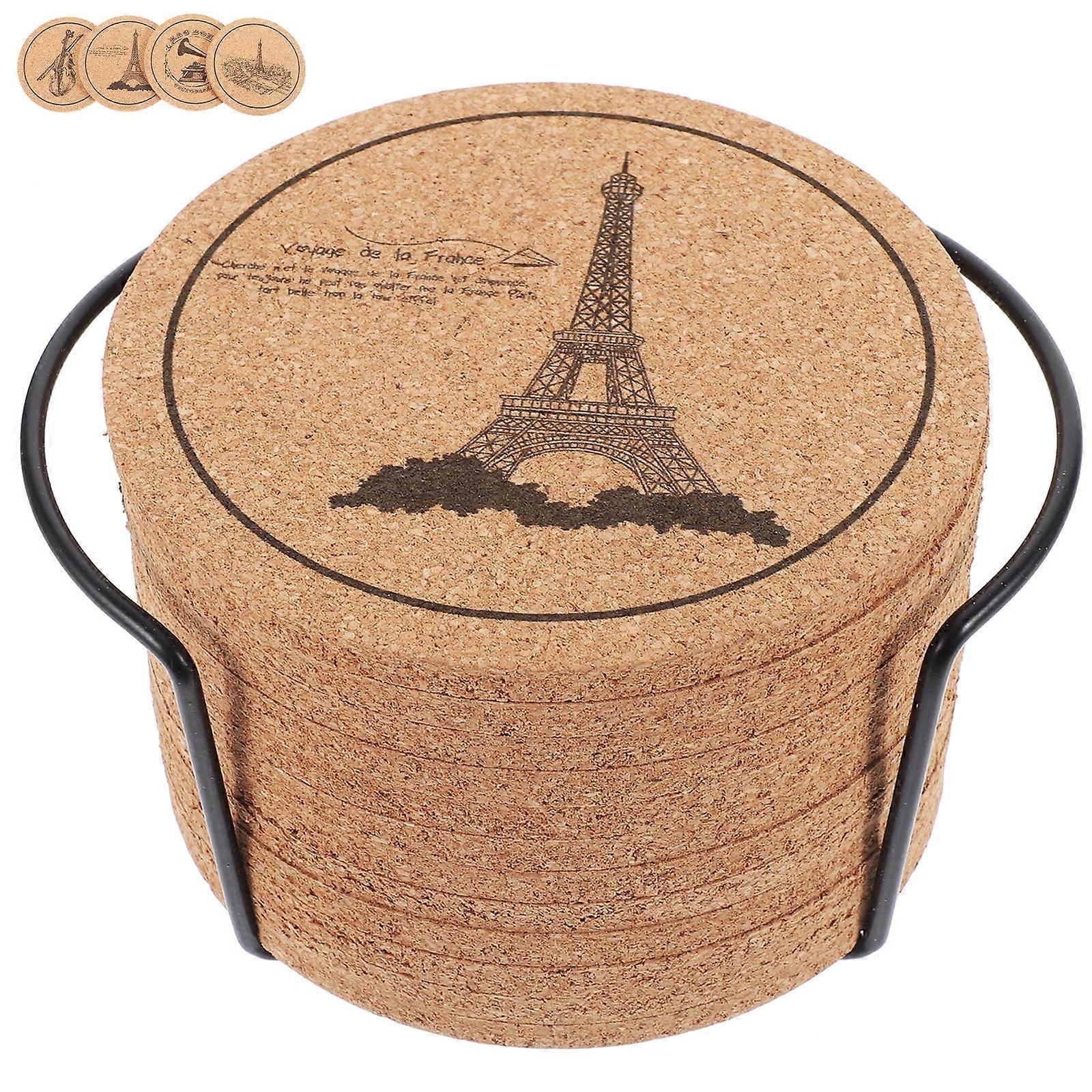 Cup Mat Cork Coaster Non Slip Heat Insulation For Dining Table Use Square Shape 1 Set