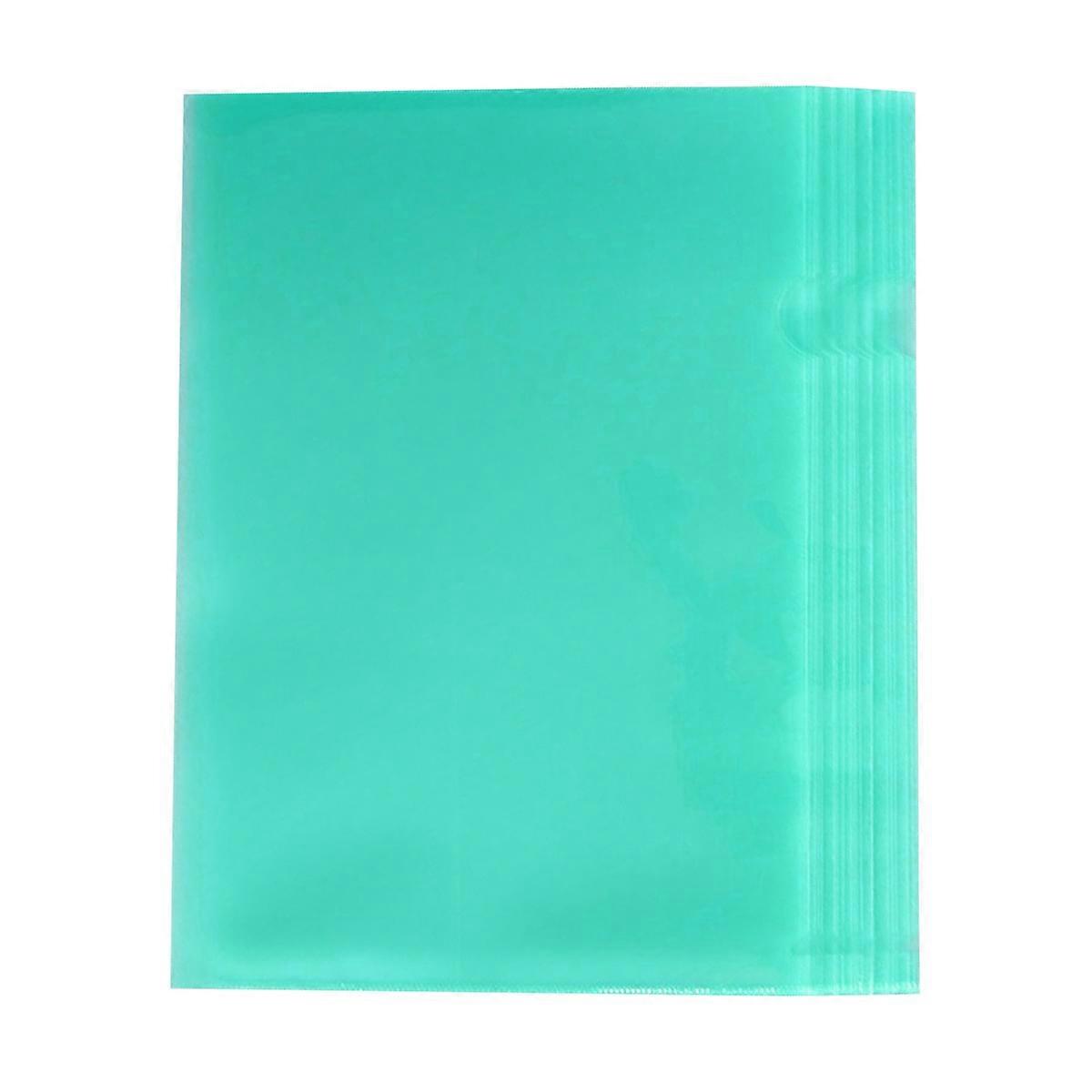L File Folder Transparent Folder for Office Document Storage 30Pcs Green