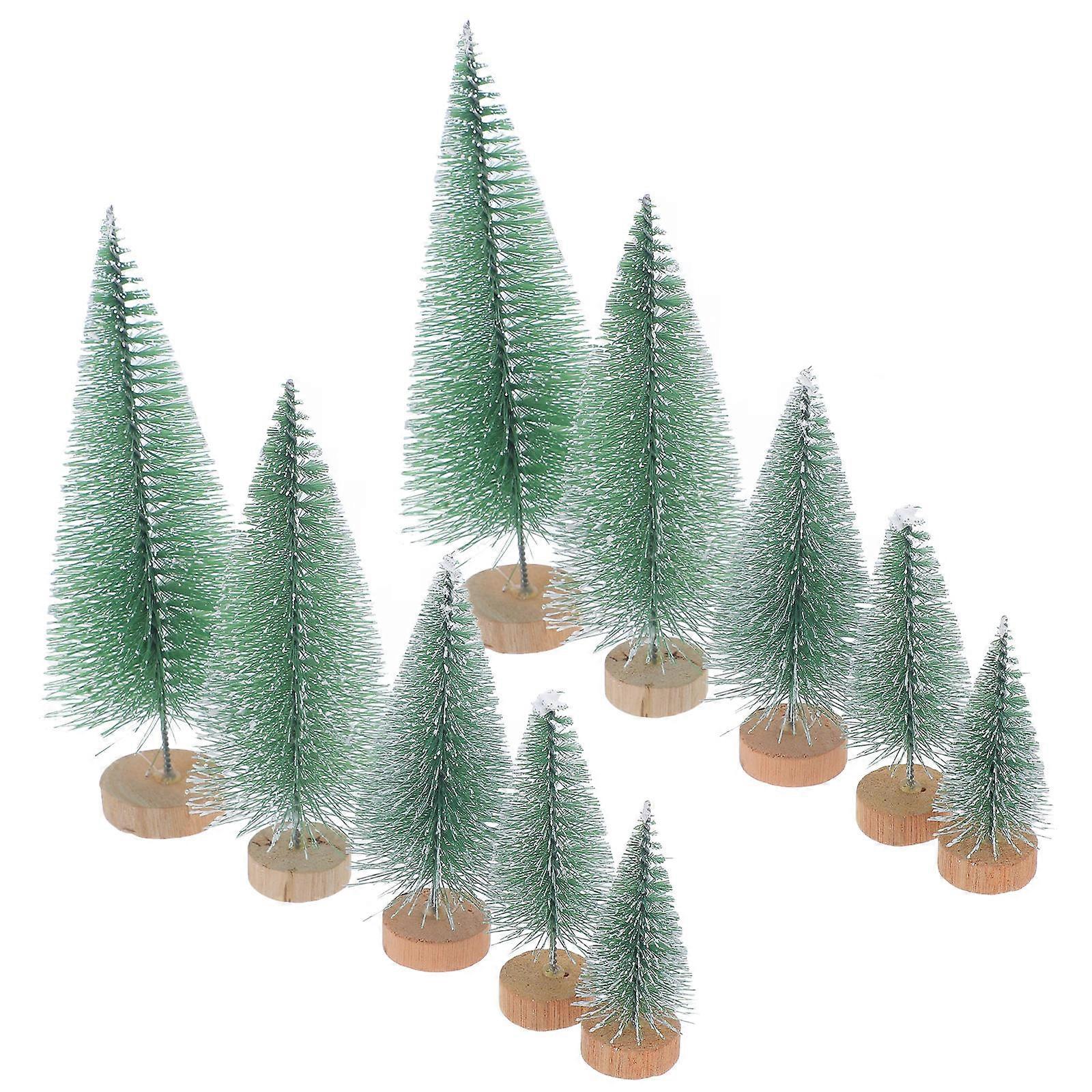 Xmas Mini Pine Tree Decoration Wooden Tree for Decor 10Pcs Pack