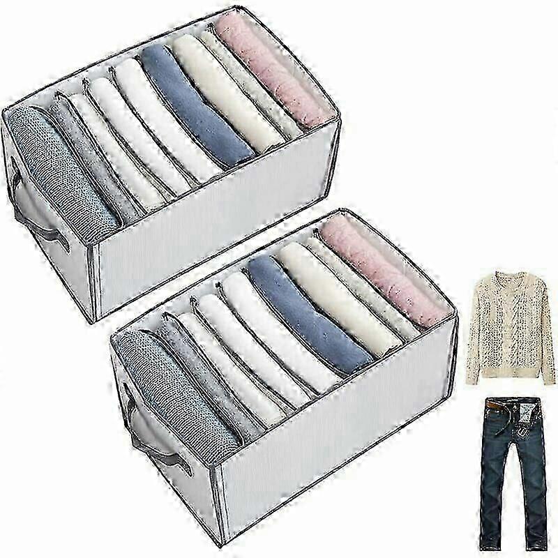 2-pack Foldable Wardrobe Organizer For Pants/jeans/t-shirts