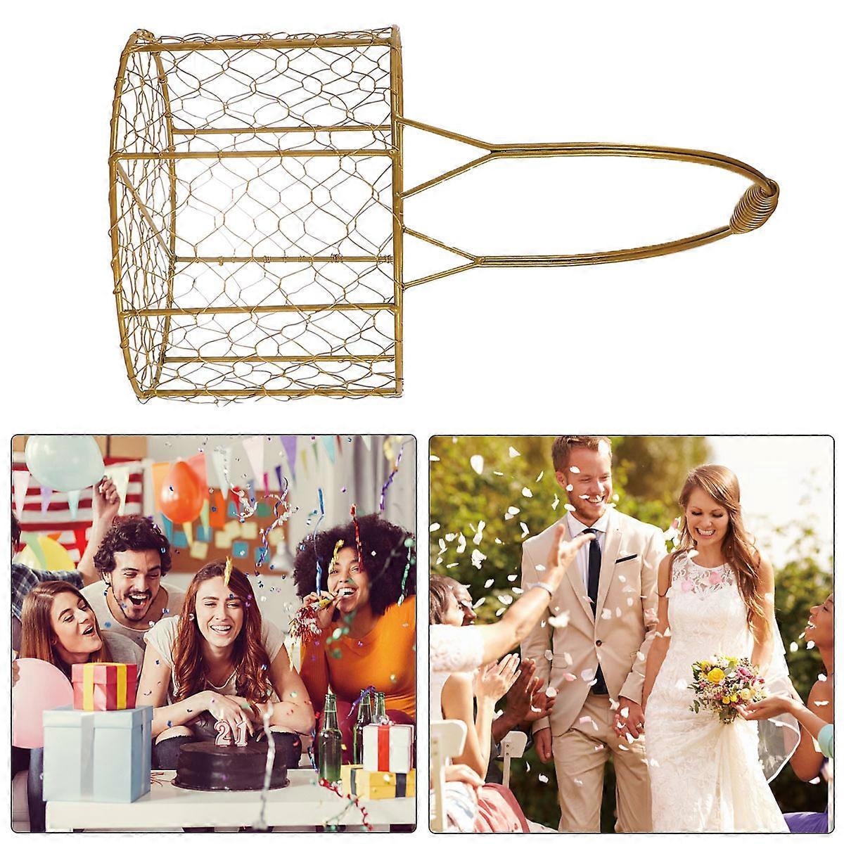 Wedding Gift Basket Golden Woven Gift Box 1Pcs