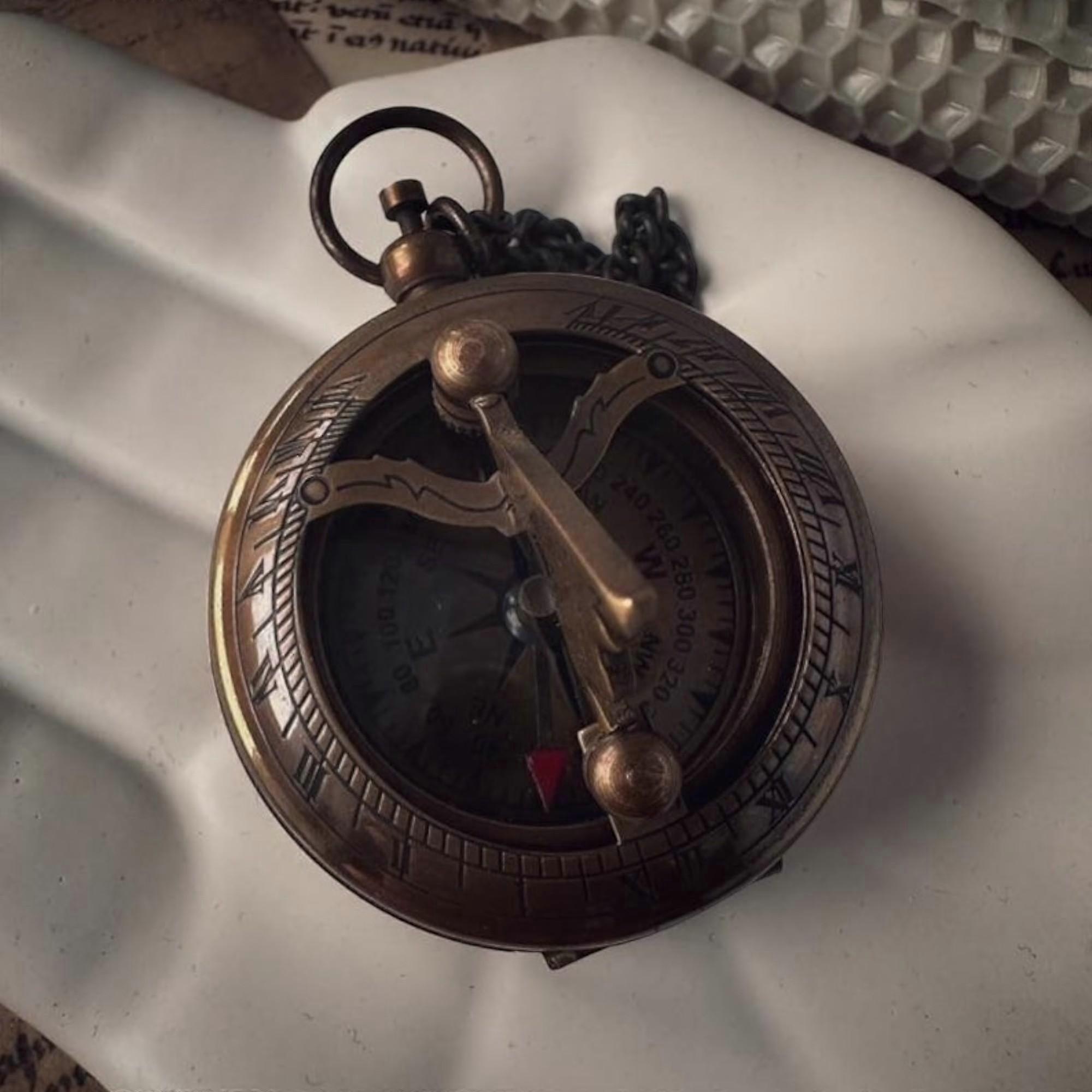 Brass Sundail Compass Functional 5.08 cm