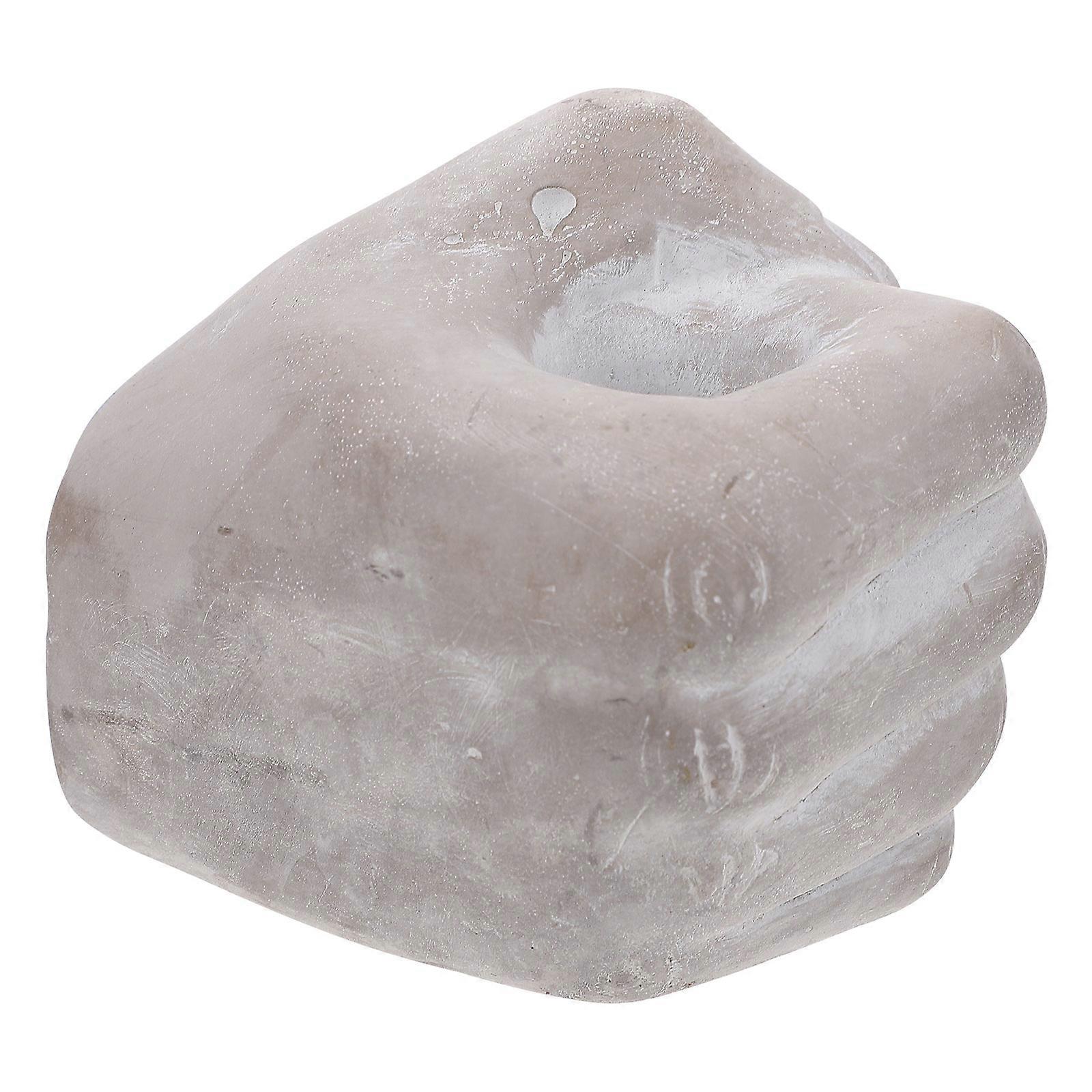 Cement Flowerpot Fist Shape Designed for Storage Creative Succulent Pot