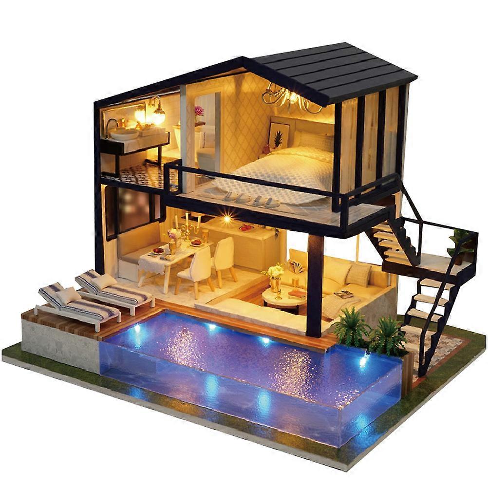 Cabin Model Villa for Decoration 1Pcs Creative DIY Handmade Miniature