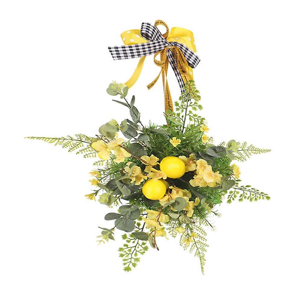 Realistic Flower Wreath Pendant for Creative Hanging Decor