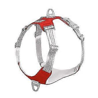 Pet Dog Harness Dog Training Reflective Chest Strap Vest Adjustable Outdoor Protective Vest(Red)(-Z 26s