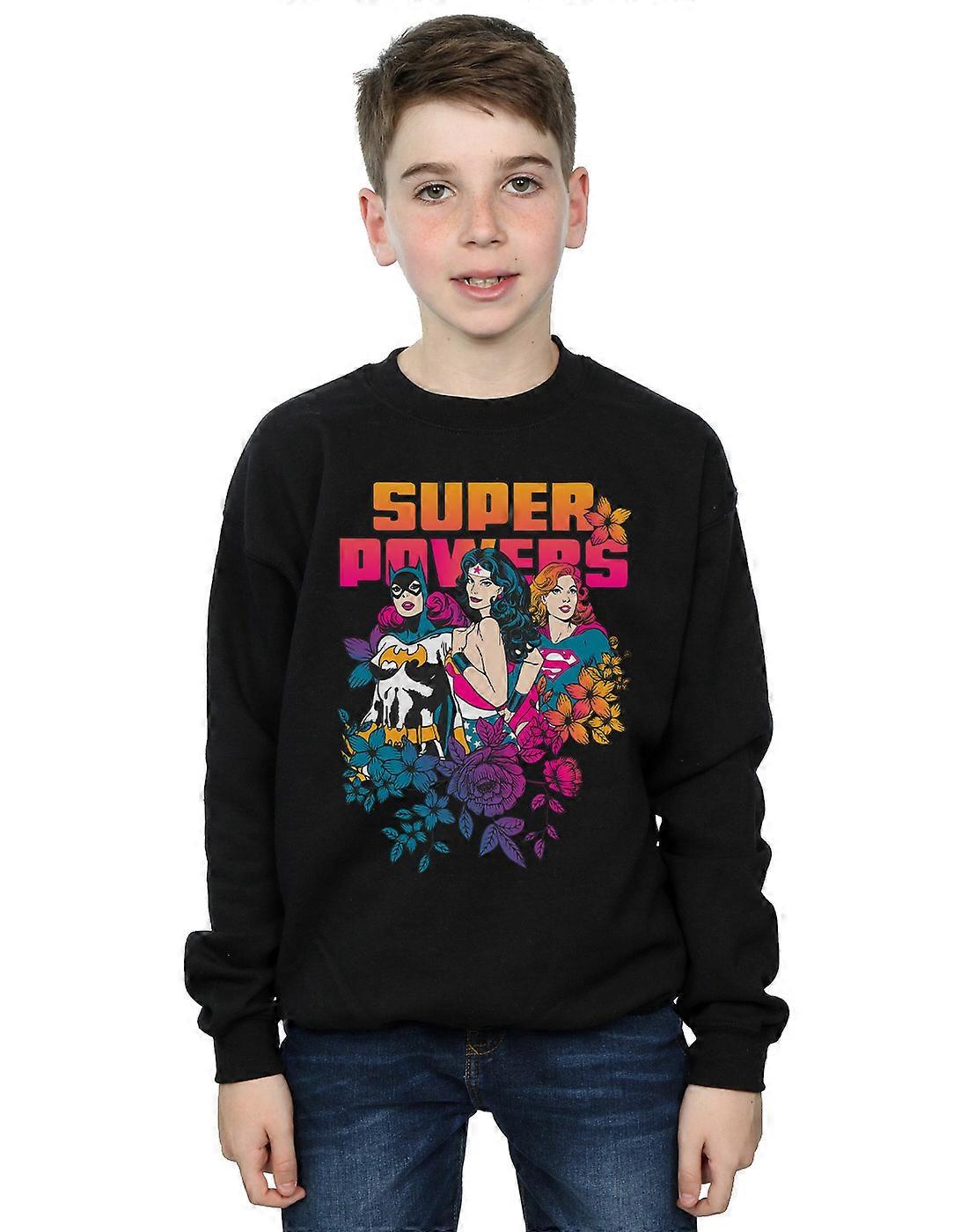 DC Comics Boys Super Powers Neon Floral Sweatshirt