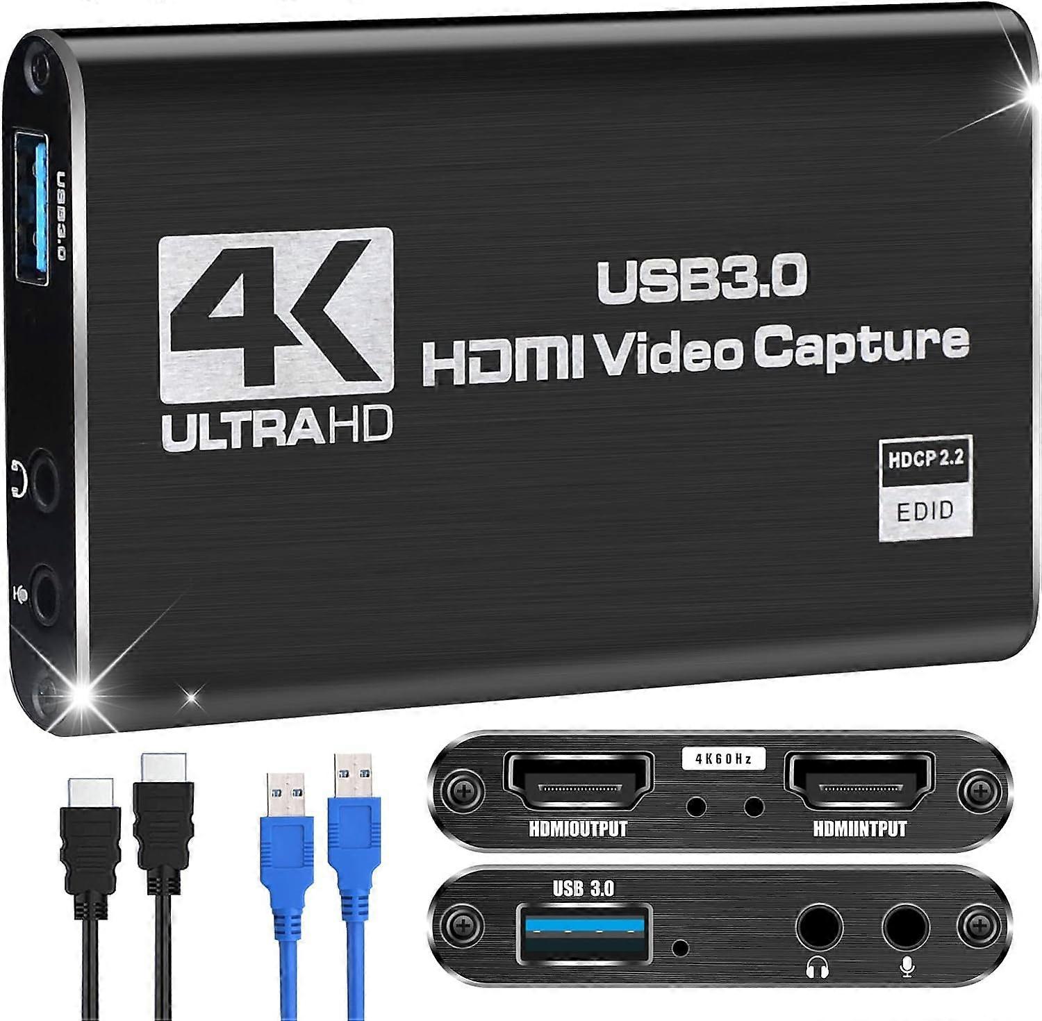 HDMI Video Capture Card 1080P 60FPS USB 3.0 Game Capture for Switch Streaming with 4K LoopOut