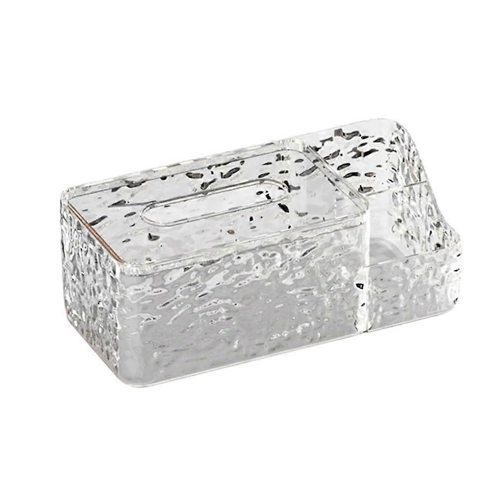 Clear Tissue Box Holder with Collapsible Multipurpose Design for Living Room Desktop Decor