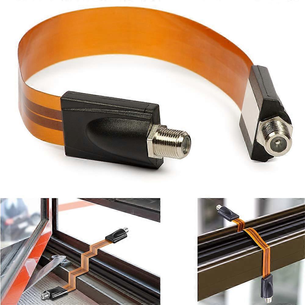 Flat Coaxial Window Feedthrough Cable FFemale Connector Ultra Thin Drill for TV Satellite Antenna