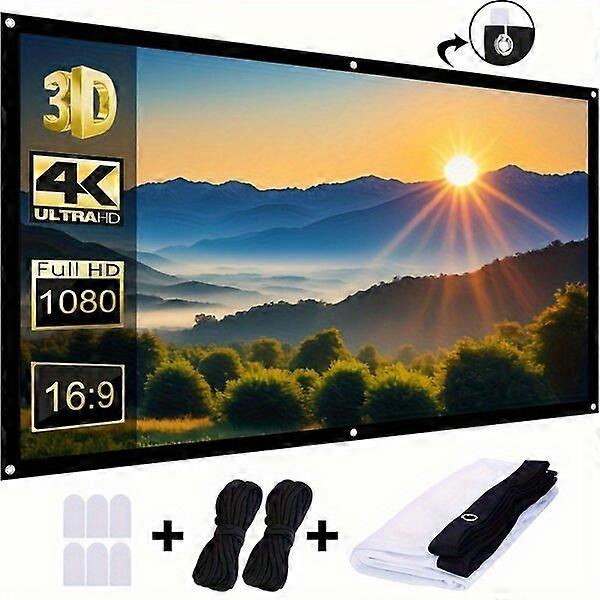 Projection Screen, Portable and Durable, Non-Slip Grid for Office Projection Use