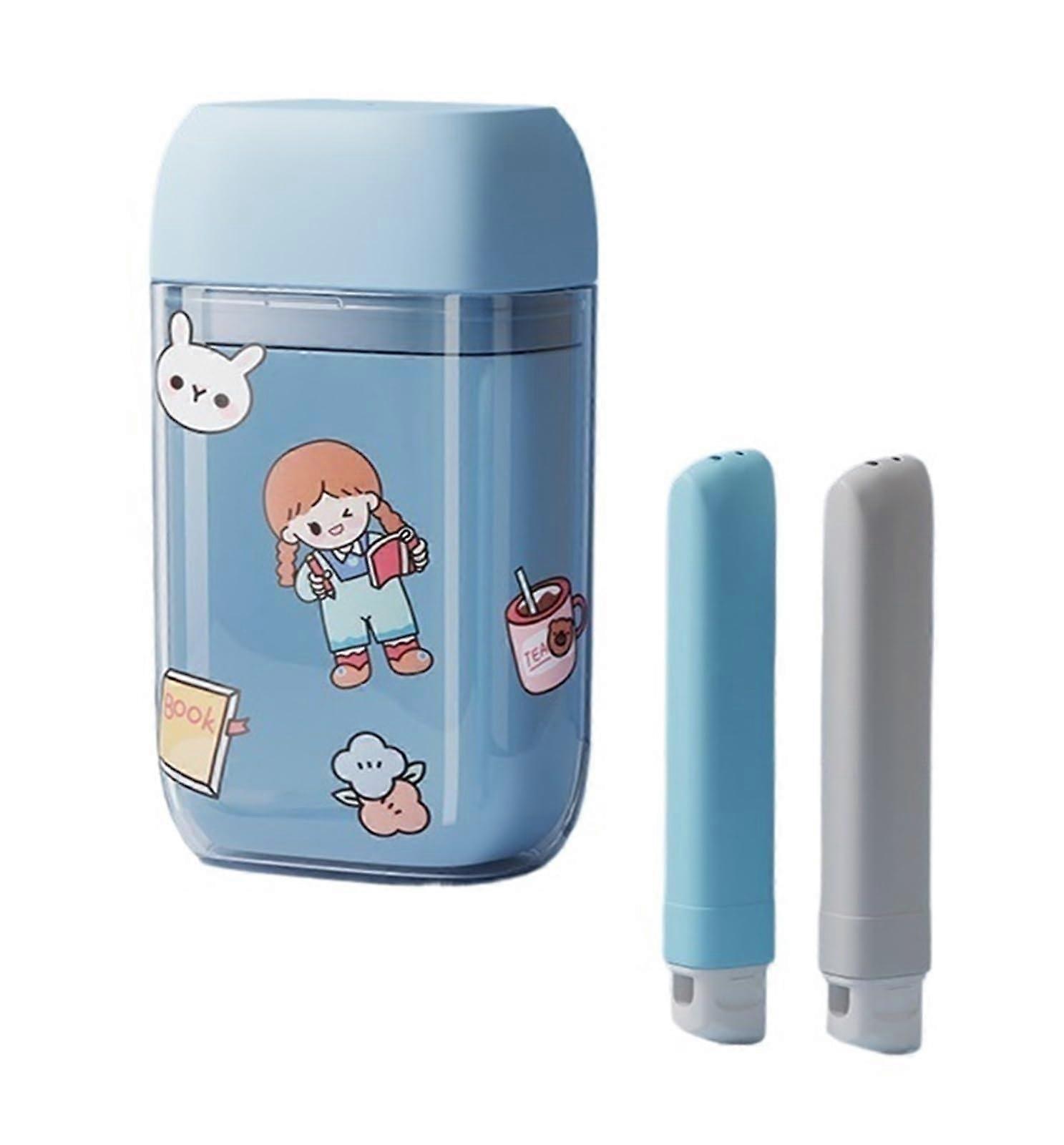 Travel Toothbrush Case with Dual Cups, Foldable Toothbrush Set for Compact Storage, Blue