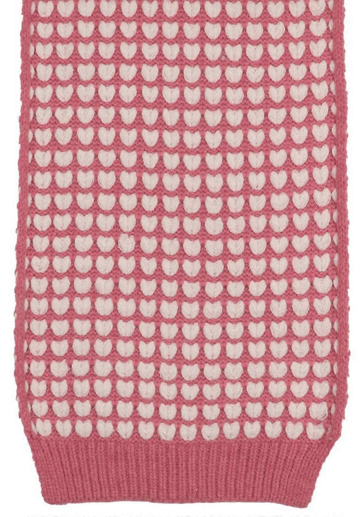 Zelly Knitted Hearts Scarf - Pink