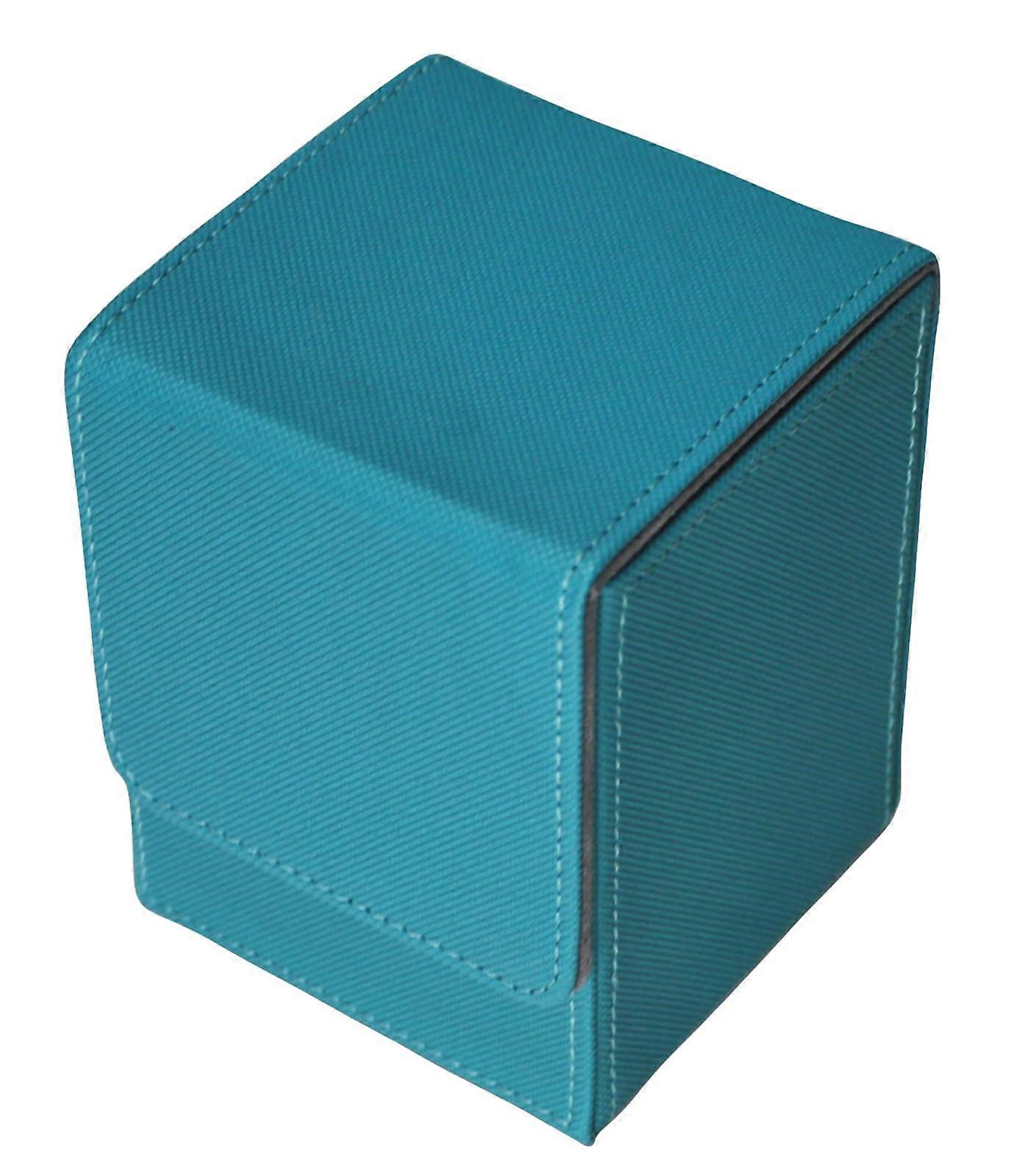 Teal Blue Standard Size Trading Card Deck Box with Water Resistant Secure Storage