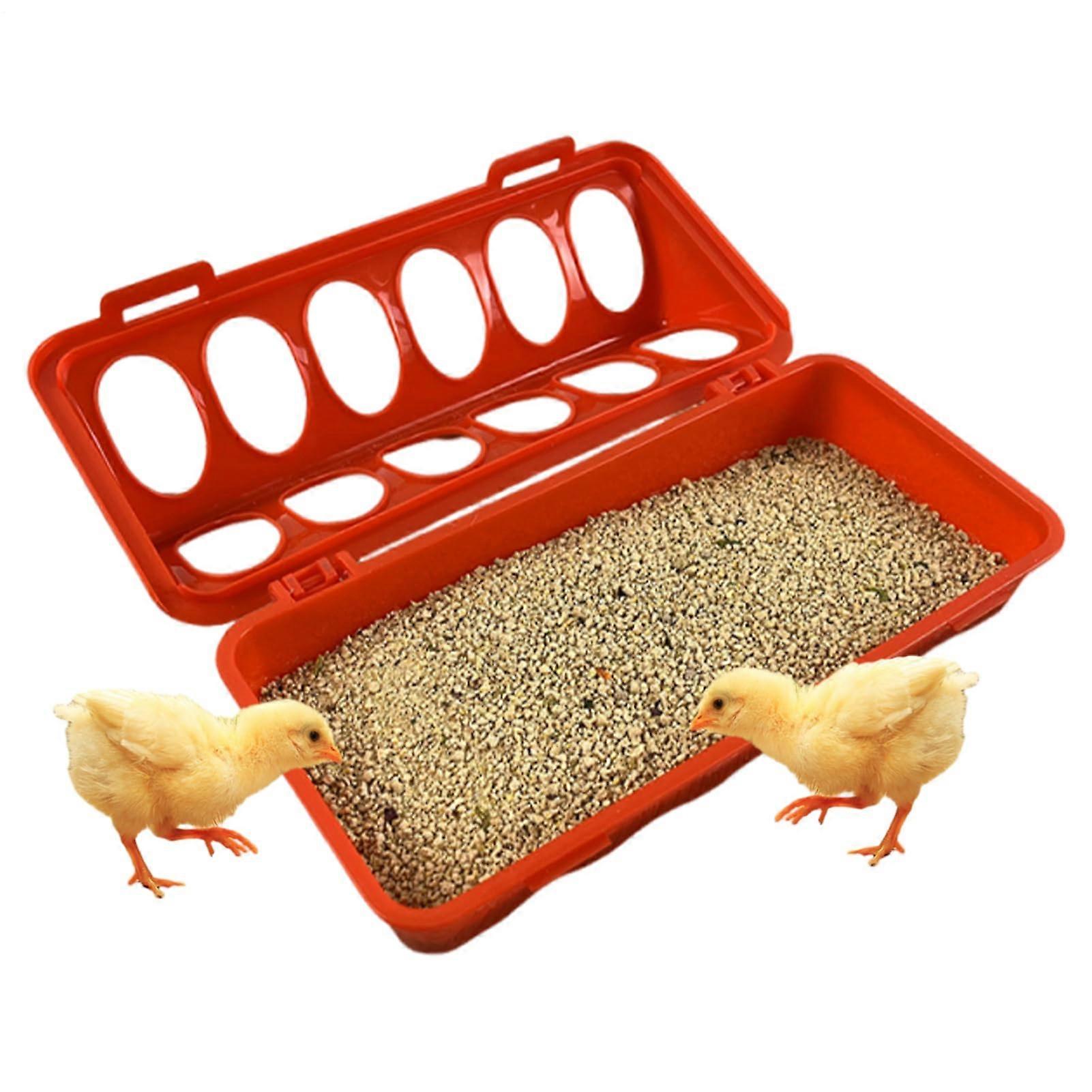 No Waste Chicken Feeder with 12 Holes, Outdoor and Indoor Poultry Feeder for Chicks and Quails