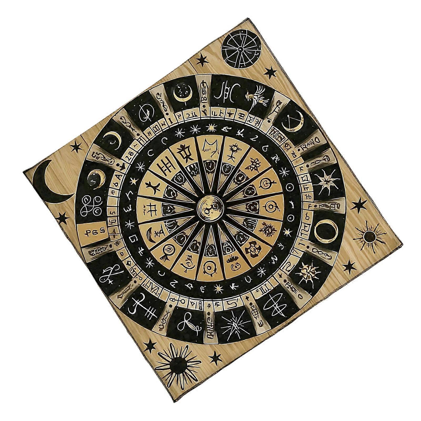 Kehanetler Masa Örtüsü Kart Mat Masa Örtüsü Astrolojik Kahinler Ped Tarotlar Masa Örtüsü Altarlar Kumaş Tahta Oyun Pedi 60x60cm