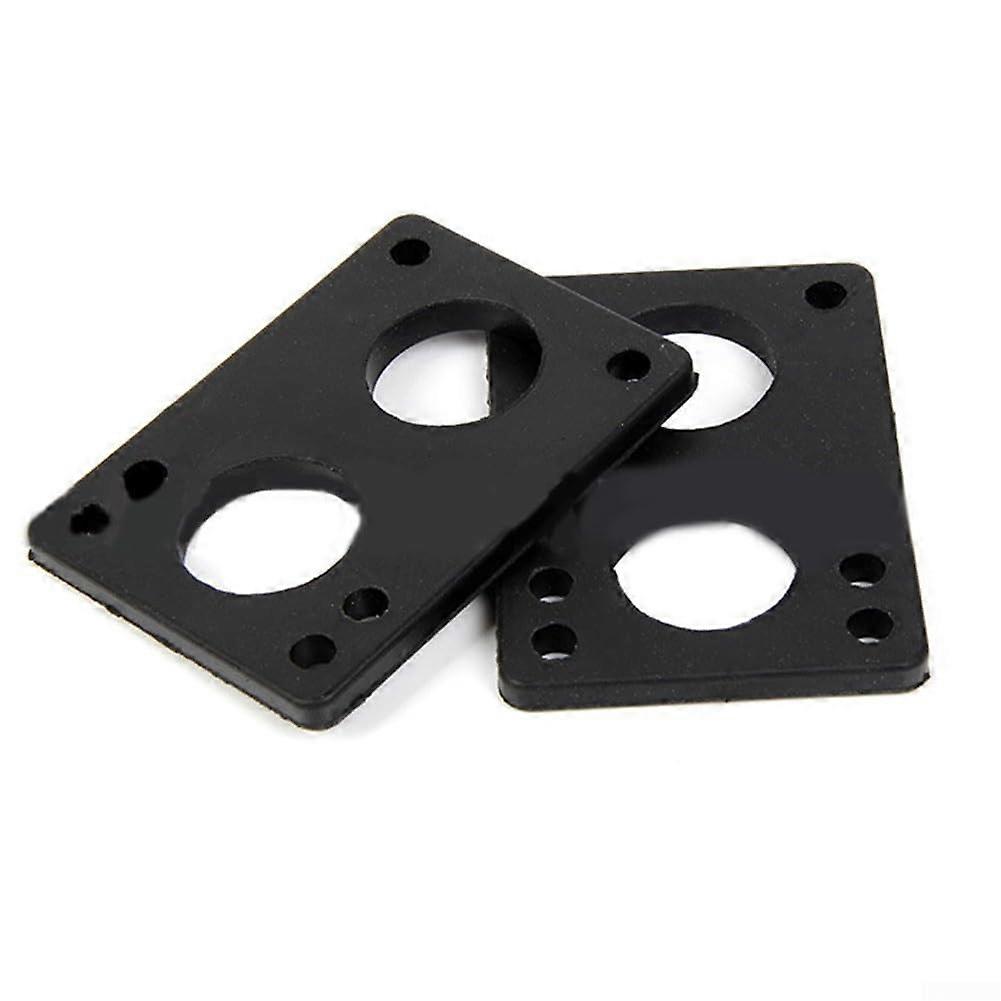 8mm Soft PU Skateboard Riser Pads with Shock Absorption for Longboard Trucks 2pcs Black Set