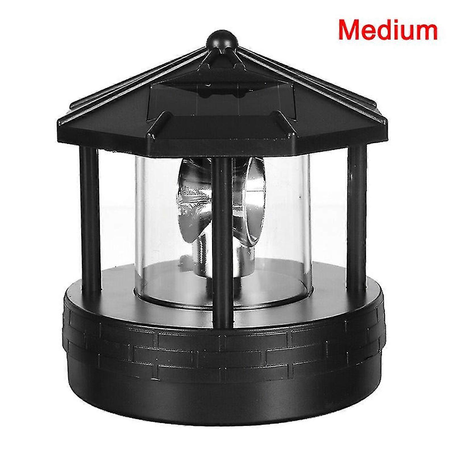 Solar Light Lighthouse Shape Table Desktop Rotating Light Plastic LED Light Outdoor Garden Lamp