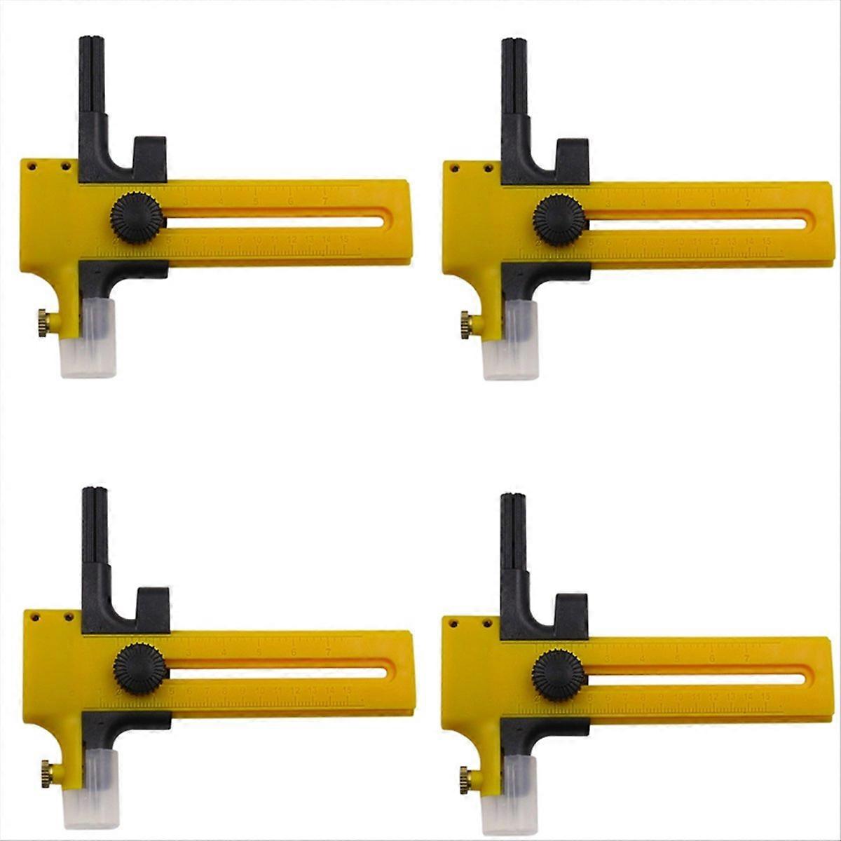 Yellow Adjustable Circular Cutting Tool for Making Fabric Crafts