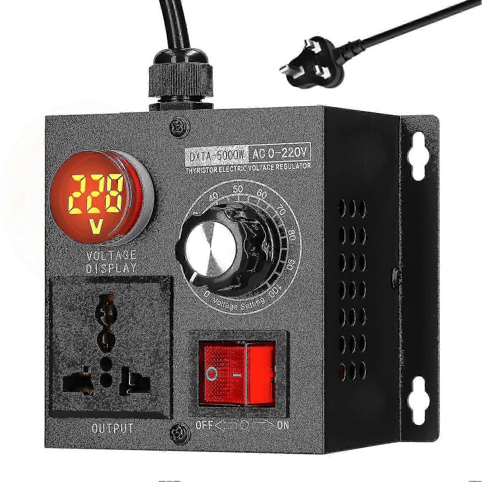 AC220V 5000W Stepless Voltage Regulator Portable Variable Single-Phase Voltage Controller Temperature, Speed, and Lighting Regulator - C11