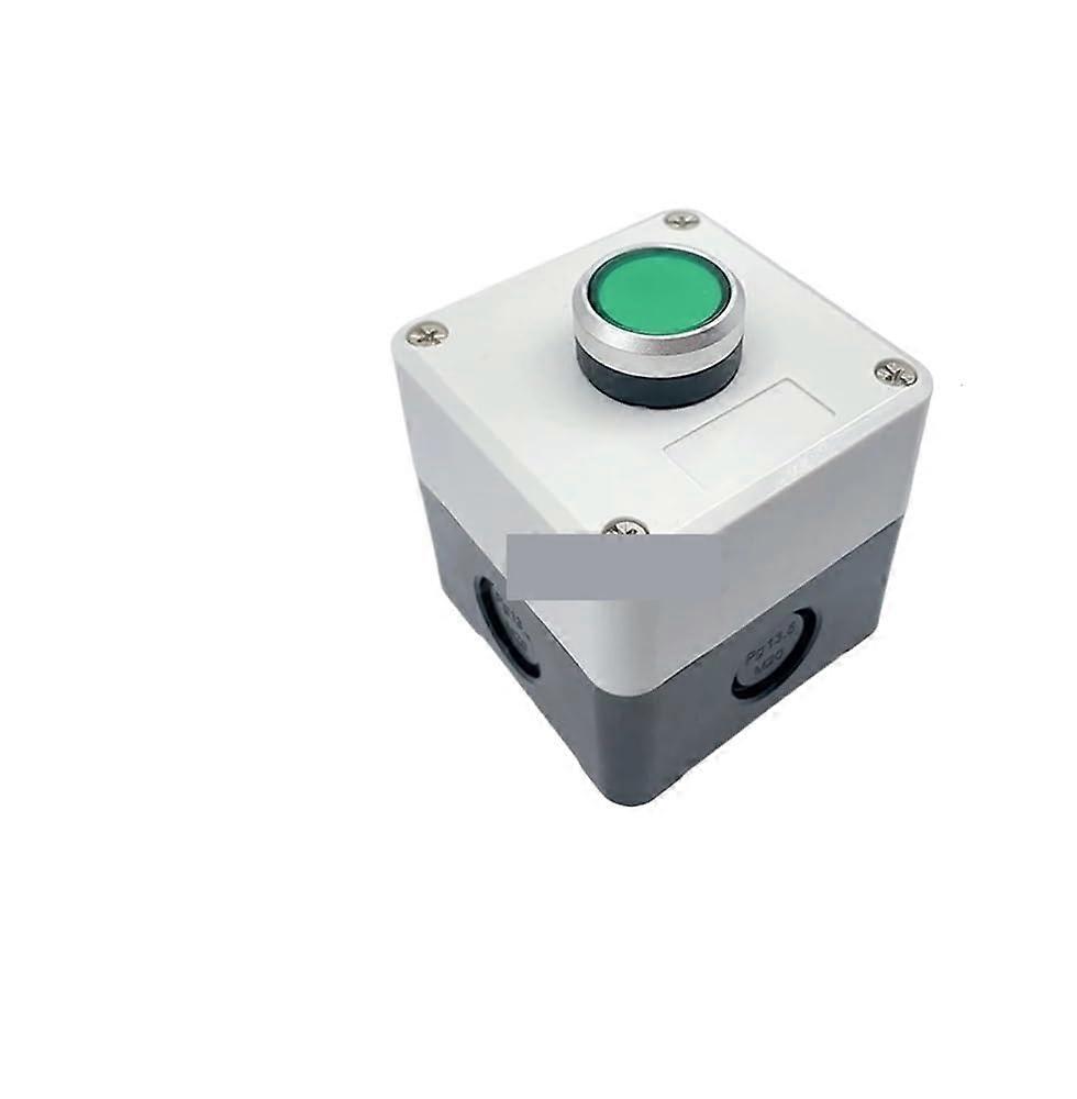 LA38 Green Push Button Switch for Easy Start Stop Control, Durable One Hole Industrial Design