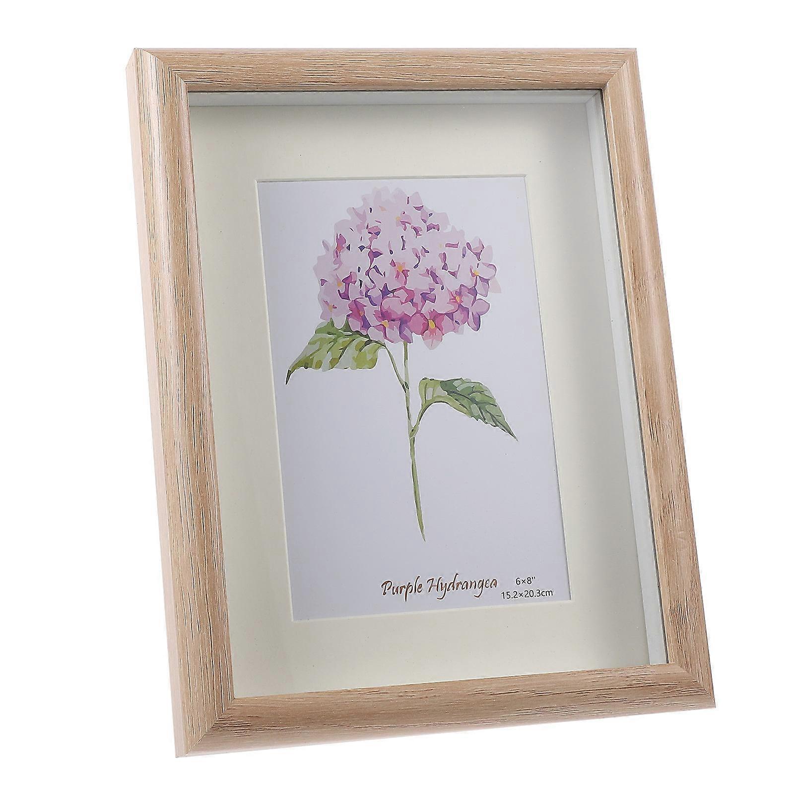 Wood Shadow Box Frame Desktop Photo Frame Indoor Use MDF Material Specimen Holder 1Pack