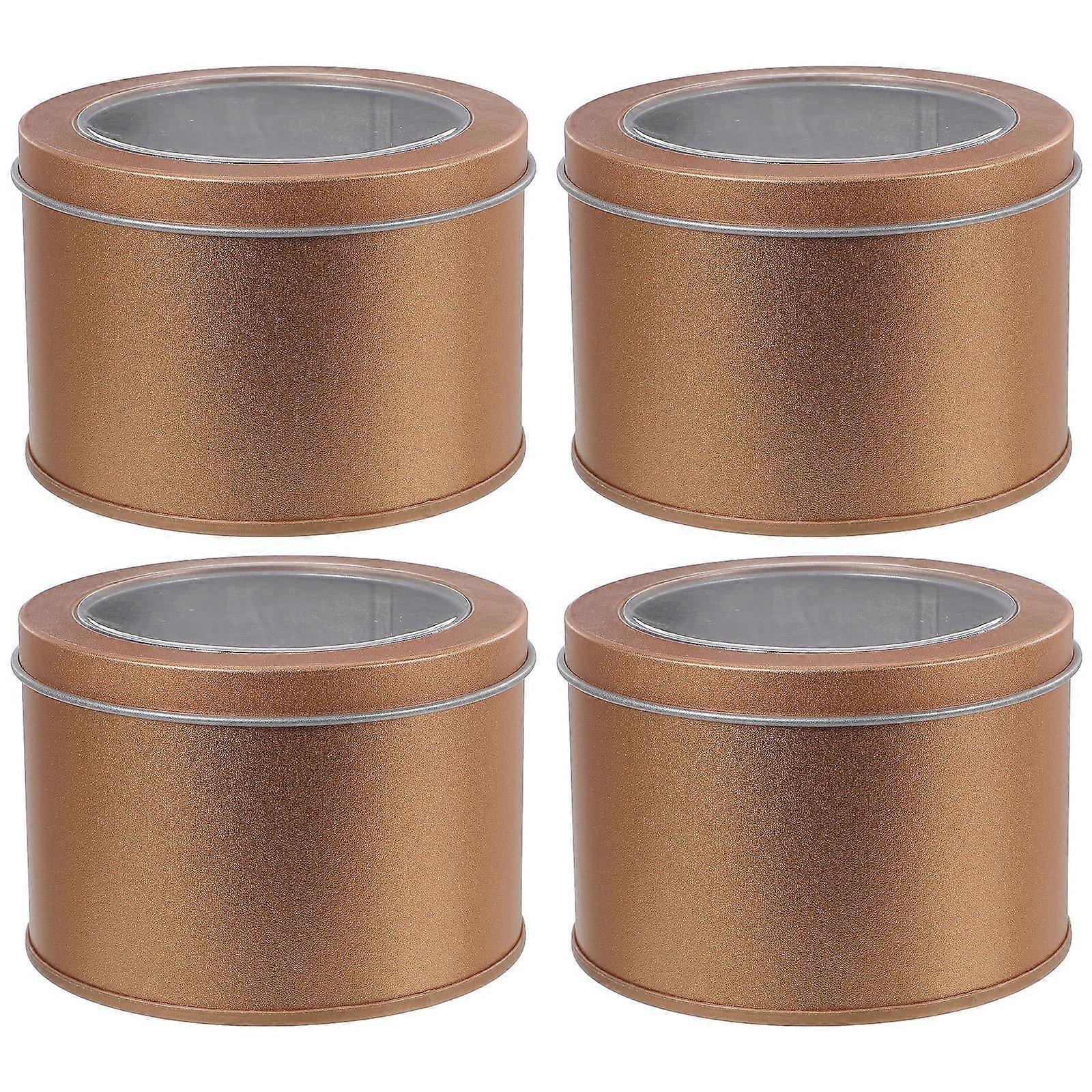 Cake Boxes with Window for Pastry Storage 4Pcs Tinplate Containers