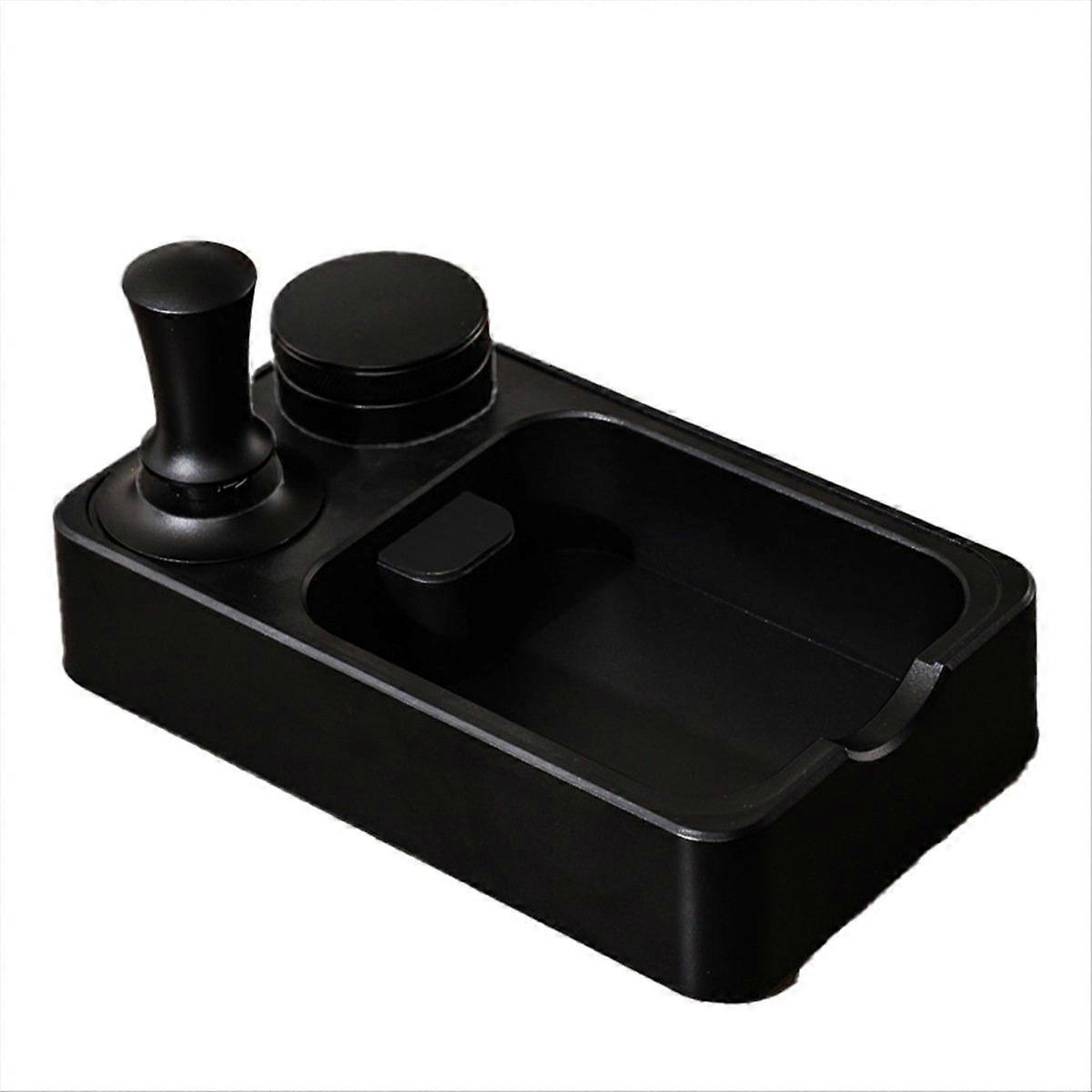 Storage Base Coffee Tamper Knocking Box Powder Distributor Black