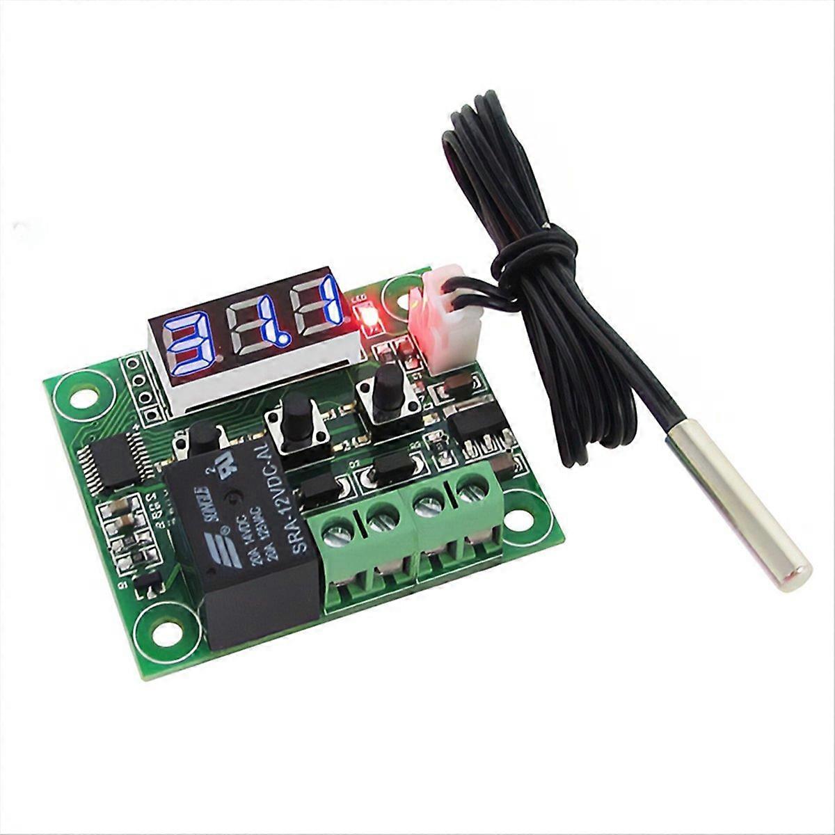 2Pcs W1209 Temperature Controller Module with Case LED Display Digital Thermostat Module with Waterp