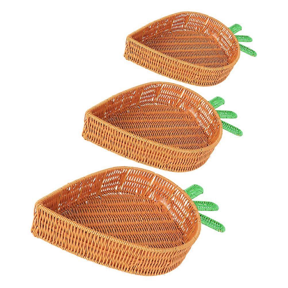 PP Carrot Shape Fruit Basket for Storage 3Pcs Multi-Functional Set
