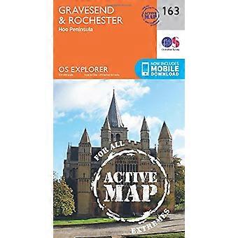 OS Explorer kaart actief (163) Gravesend en Rochester (OS Explorer actieve kaart)