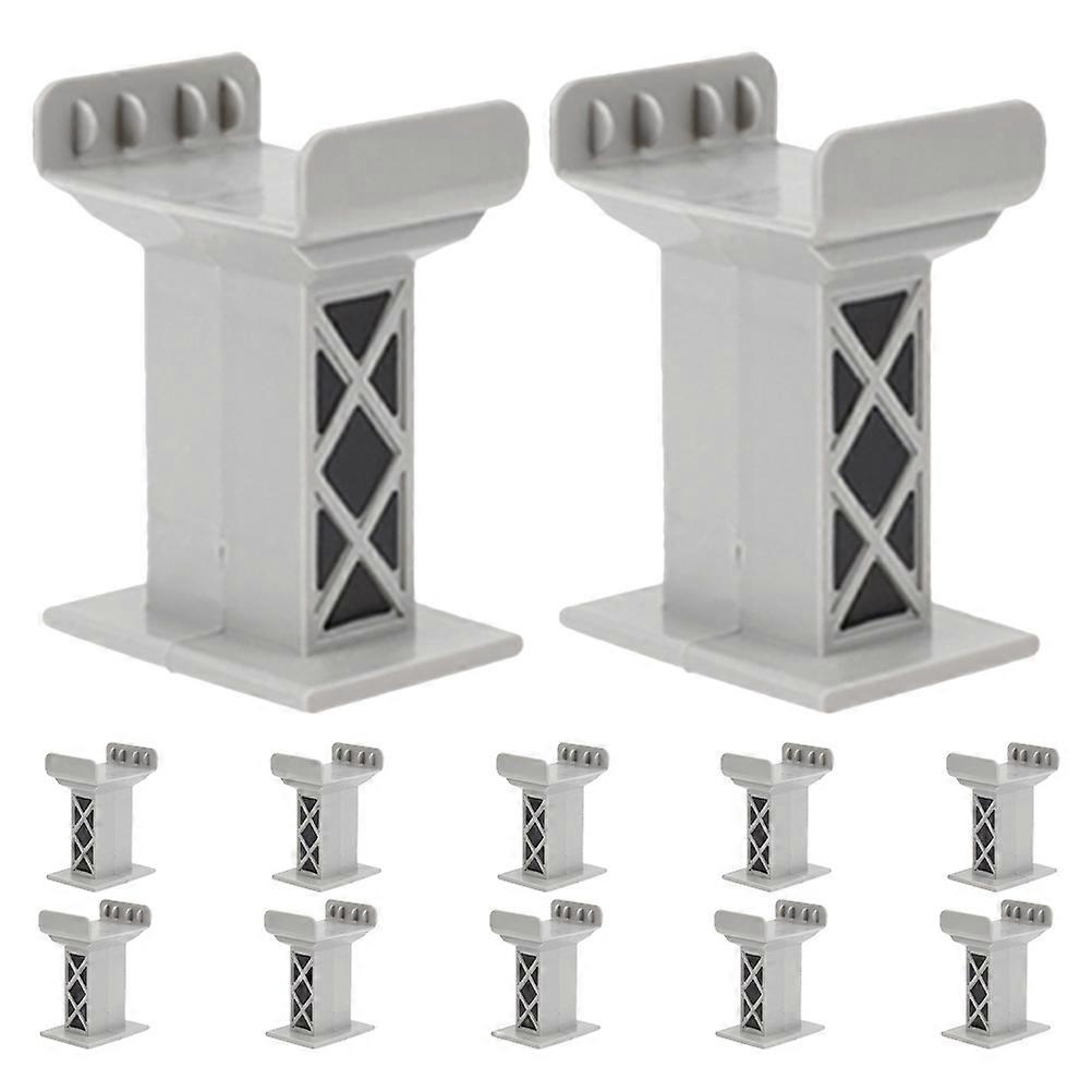 Train Bridge Pier Plastic Rail Track Support 12Pcs for Compatible Brands Use