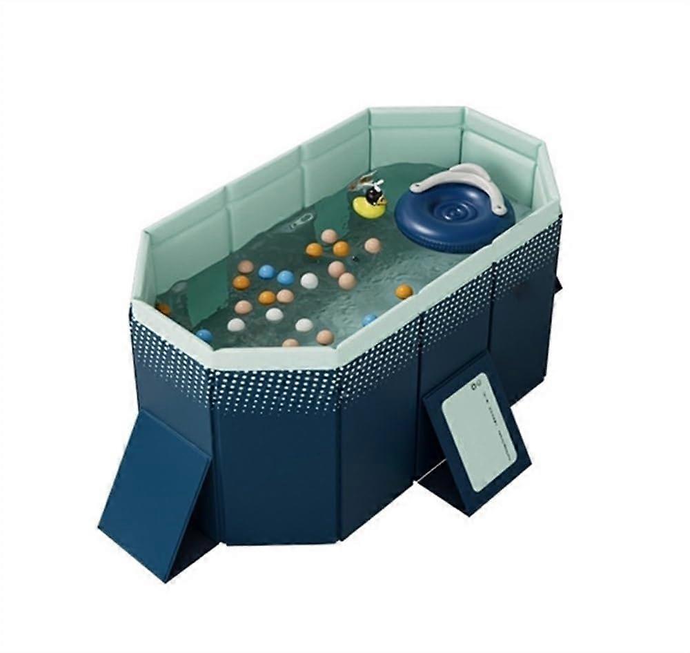 5.2ft Rectangular Above Ground Swimming Pool with 19 Accessories, Foldable NonInflatable Design for Backyard or Indoor Use