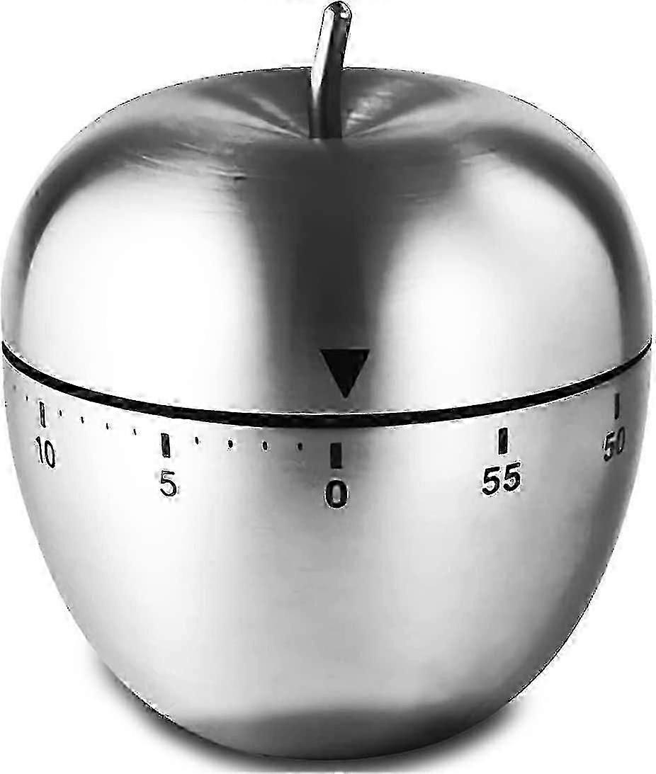 Kitchen Timer Timer Apple Shape Manual Mechanical Rotation Alarm Kitchen Timer Stainless Steel for C