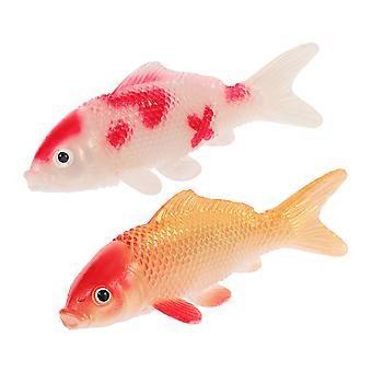 Realistische Goldfischfigur aus Kunststoff für die Aquariumdekoration, 2 Stück
