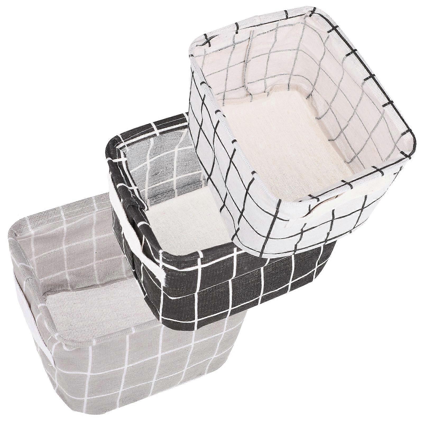 Assorted Color Storage Bins Rectangle Storage Basket for Home 3Pcs